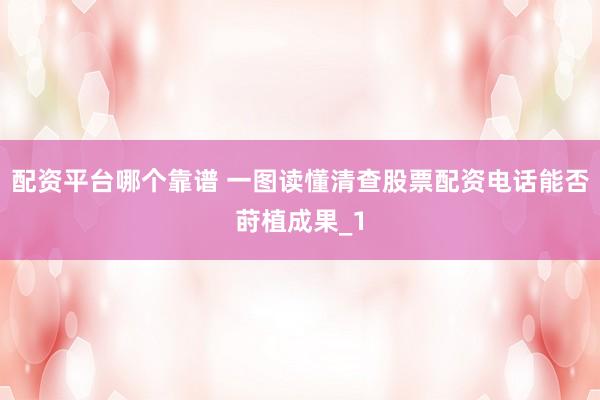 配资平台哪个靠谱 一图读懂清查股票配资电话能否莳植成果_1