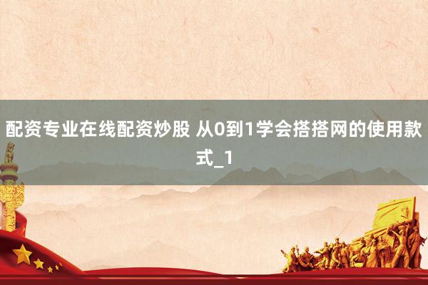 配资专业在线配资炒股 从0到1学会搭搭网的使用款式_1