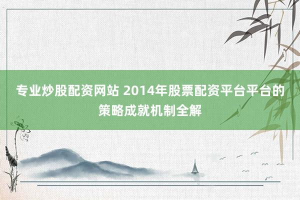 专业炒股配资网站 2014年股票配资平台平台的策略成就机制全解