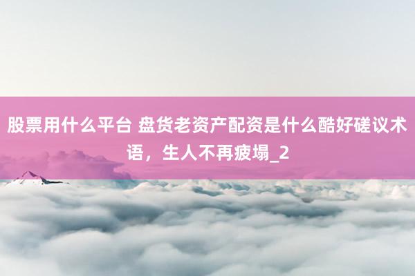 股票用什么平台 盘货老资产配资是什么酷好磋议术语，生人不再疲塌_2
